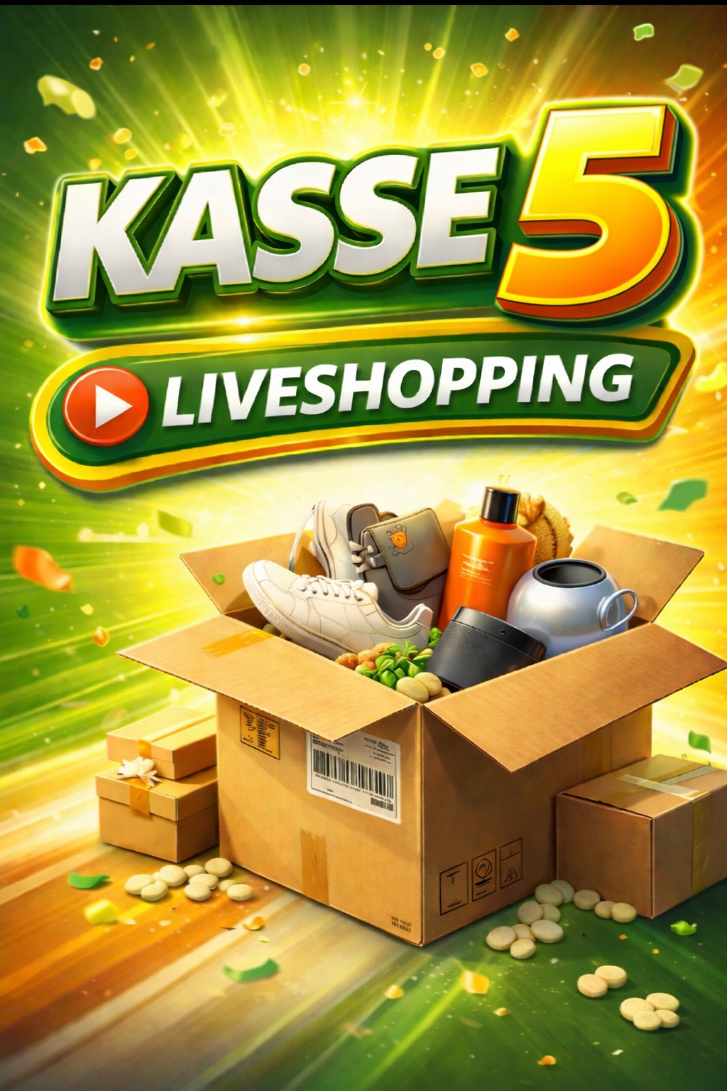 Kasse 5.  15 Pakete Retouren